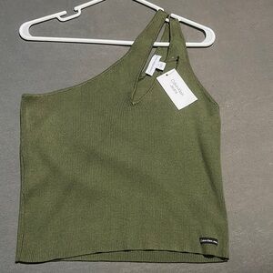 Calvin Klein Asymmetric Olive Top